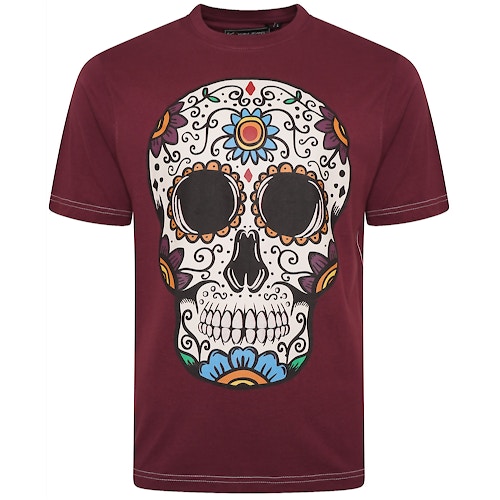 KAM Coloured Skull T-Shirt Plum